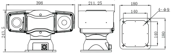 500m 야간 시력 레이저 차량 PTZ 카메라