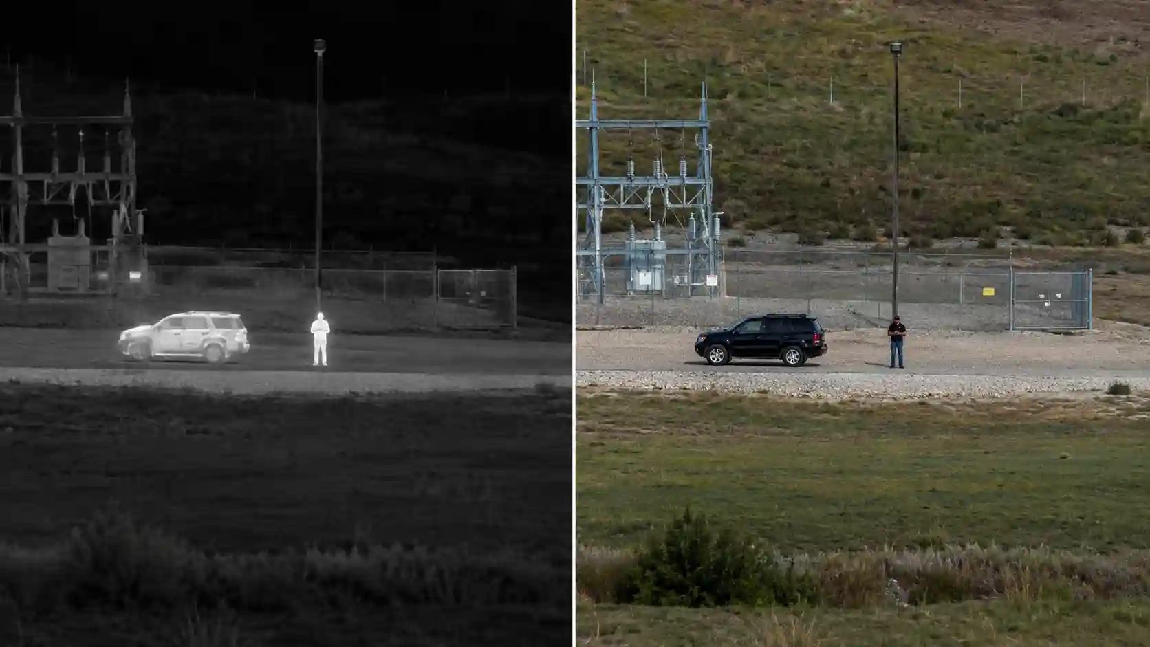 Bi-spectral thermal imaging and 52x optical zoom visible light channel