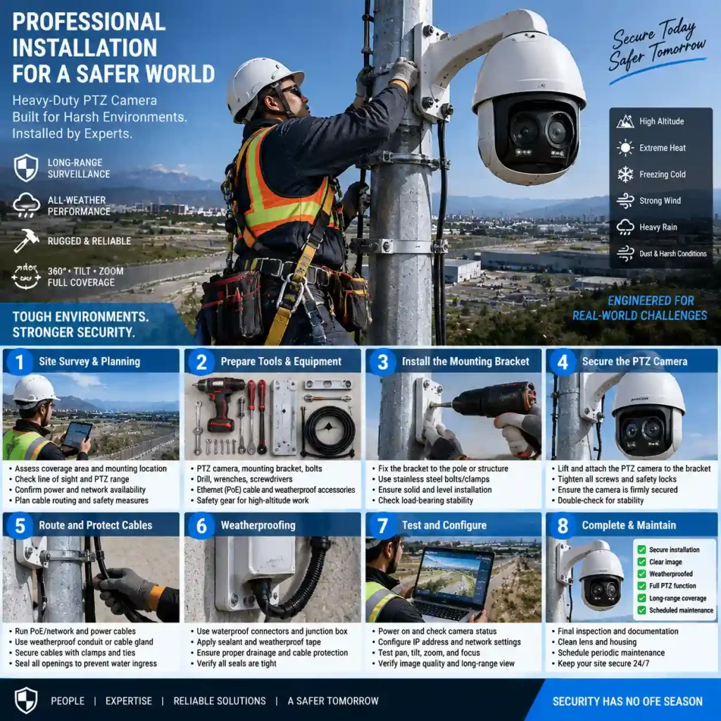 How To Install a PTZ IP Camera Outdoors Complete Guide